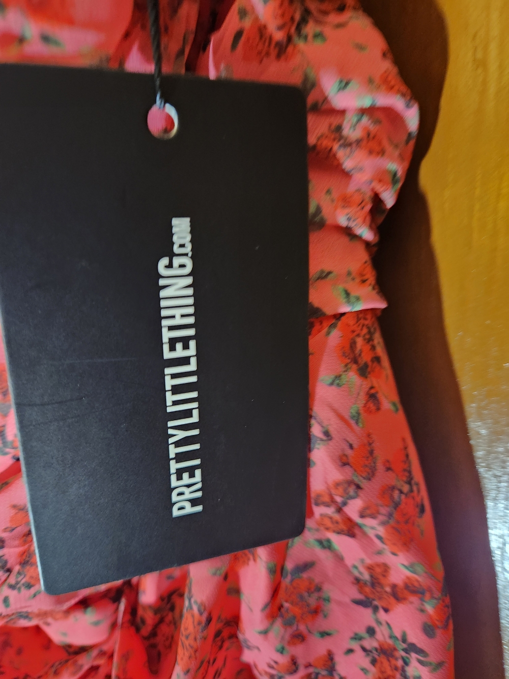 PrettyLittleThing Pink Floral Ruched Drape Midaxi Dress NWT Size 10 - Picture 3 of 11
